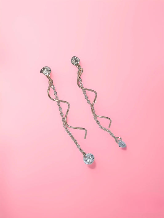 Spiral Chain Drop Earrings