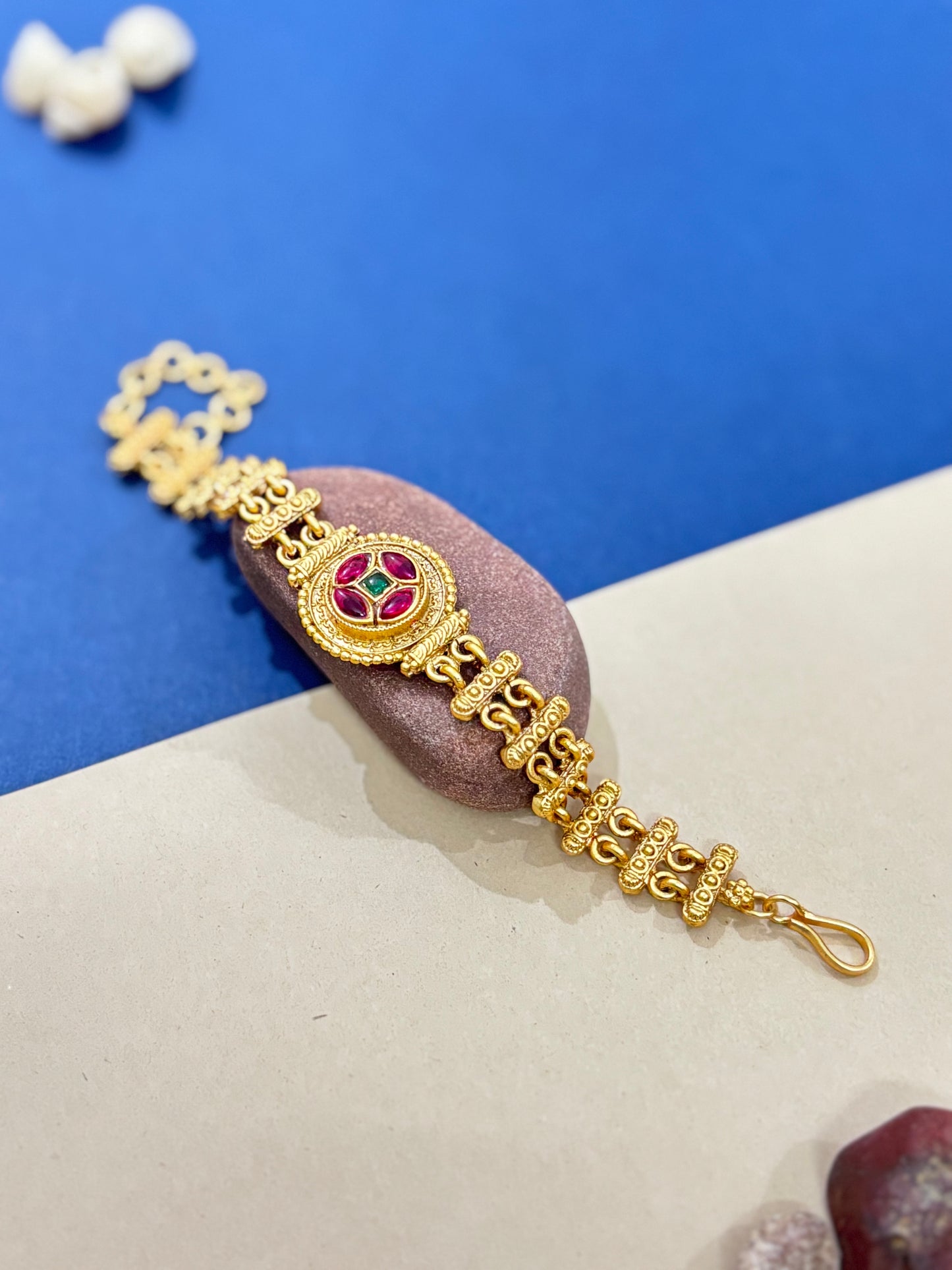 Gold Plated Ruby Stone Bracelet