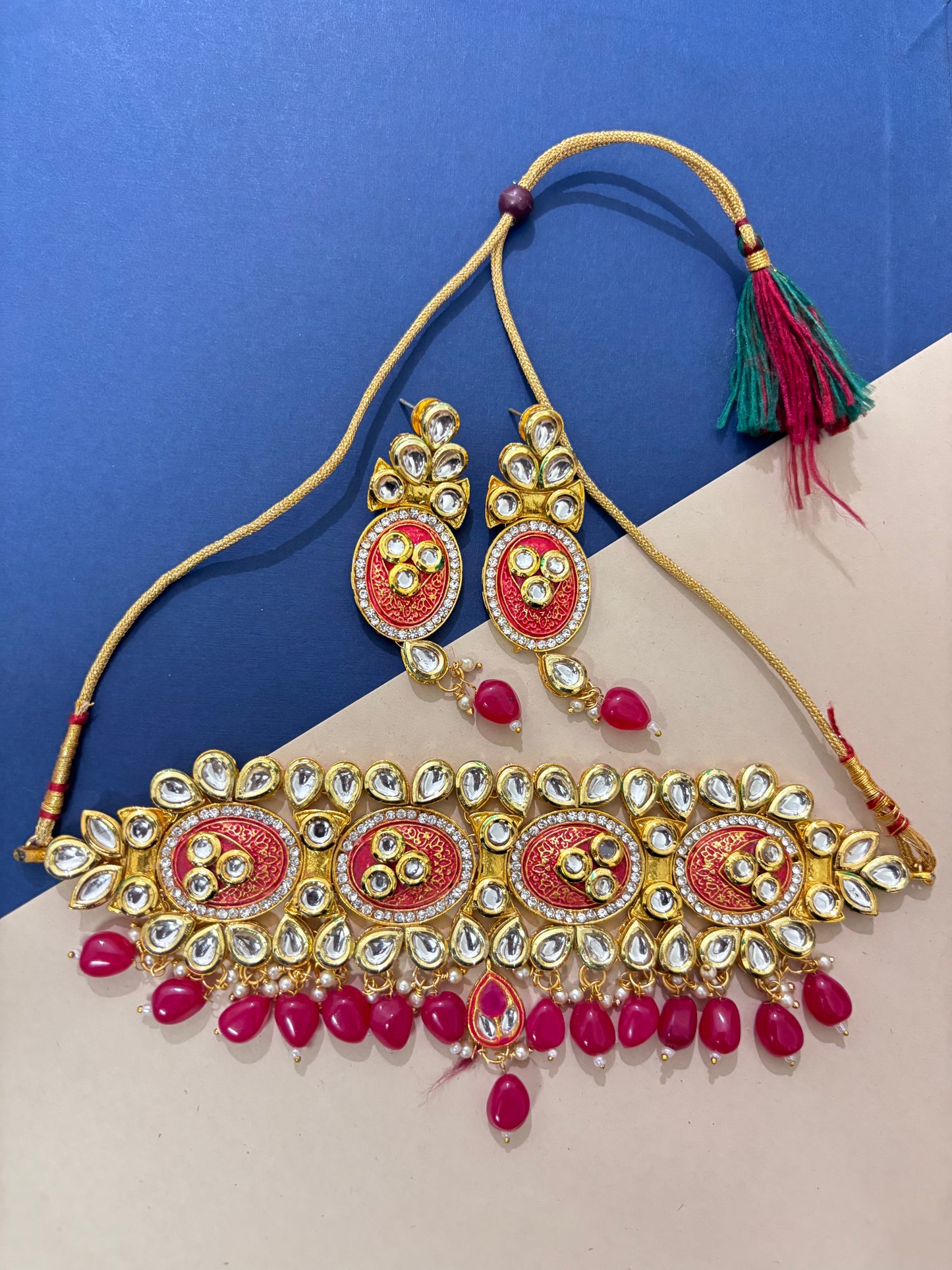 Kundan Studded Red Choker Set