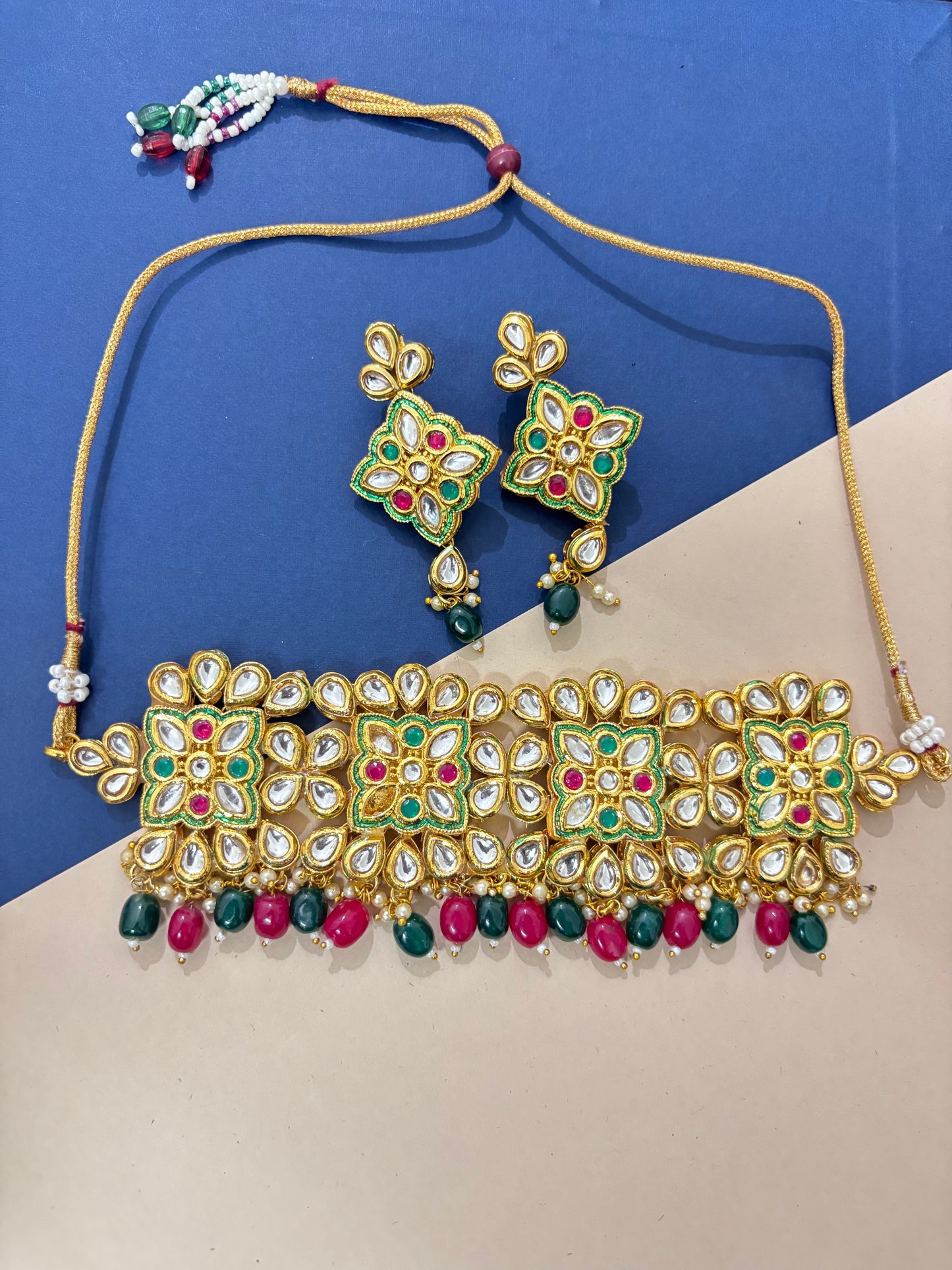 Kundan Studded Dual Color Set