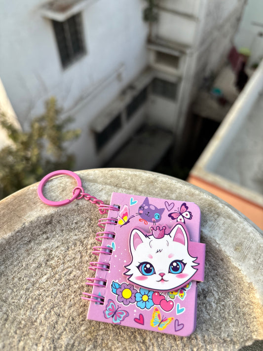 Keychain | Kitty Pink Mini Keychain Notebook