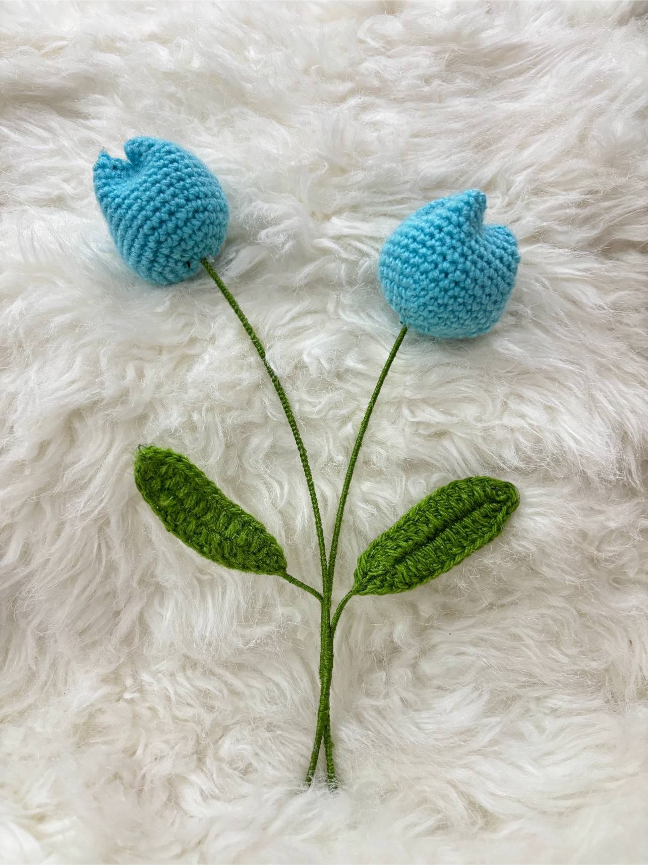 Tuliip Crochet Flower | Light Blue