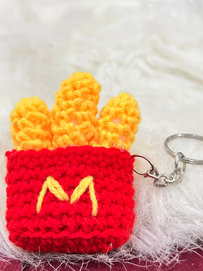 McD Fries Crochet Keychain