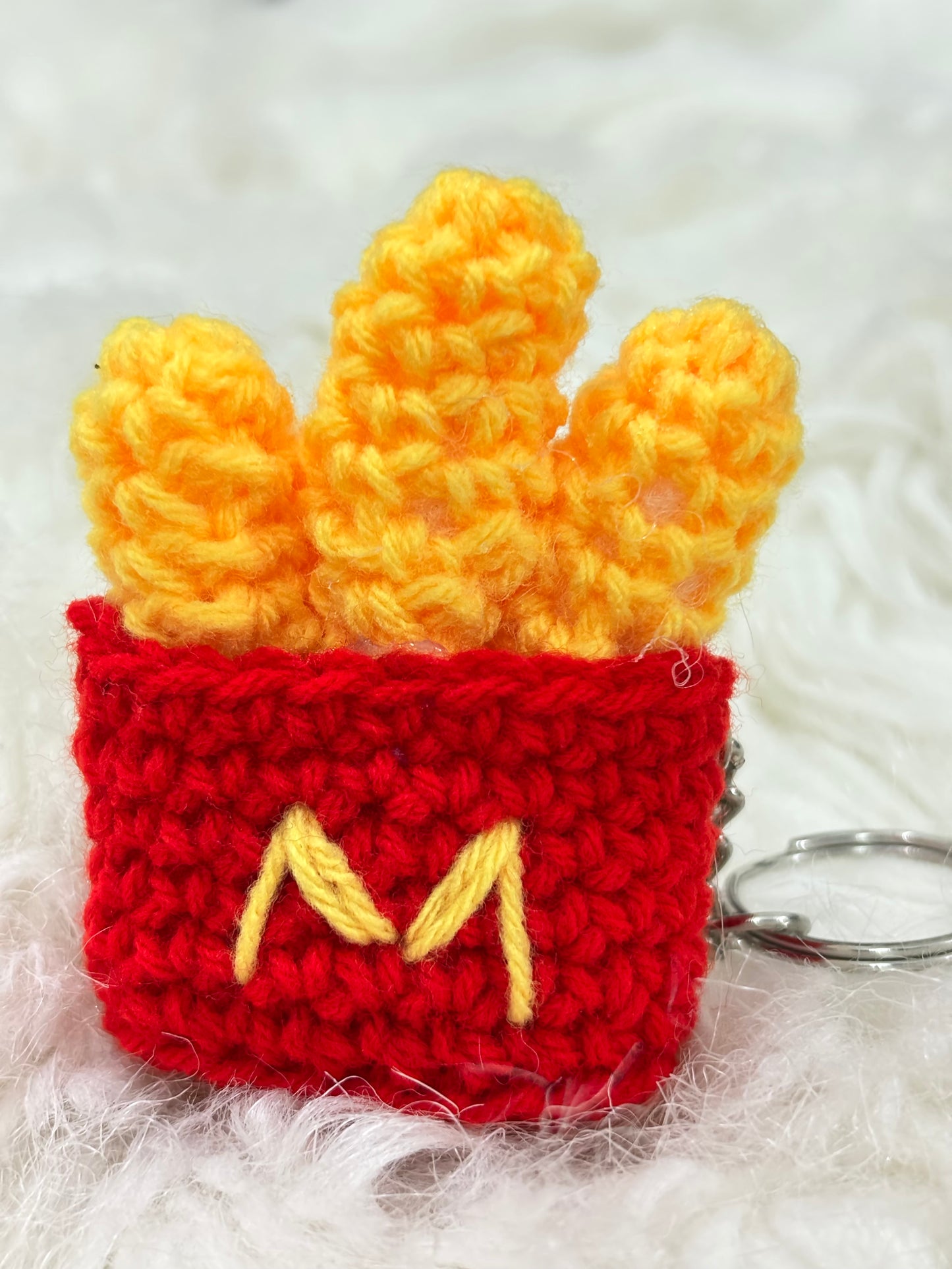 McD Fries Crochet Keychain