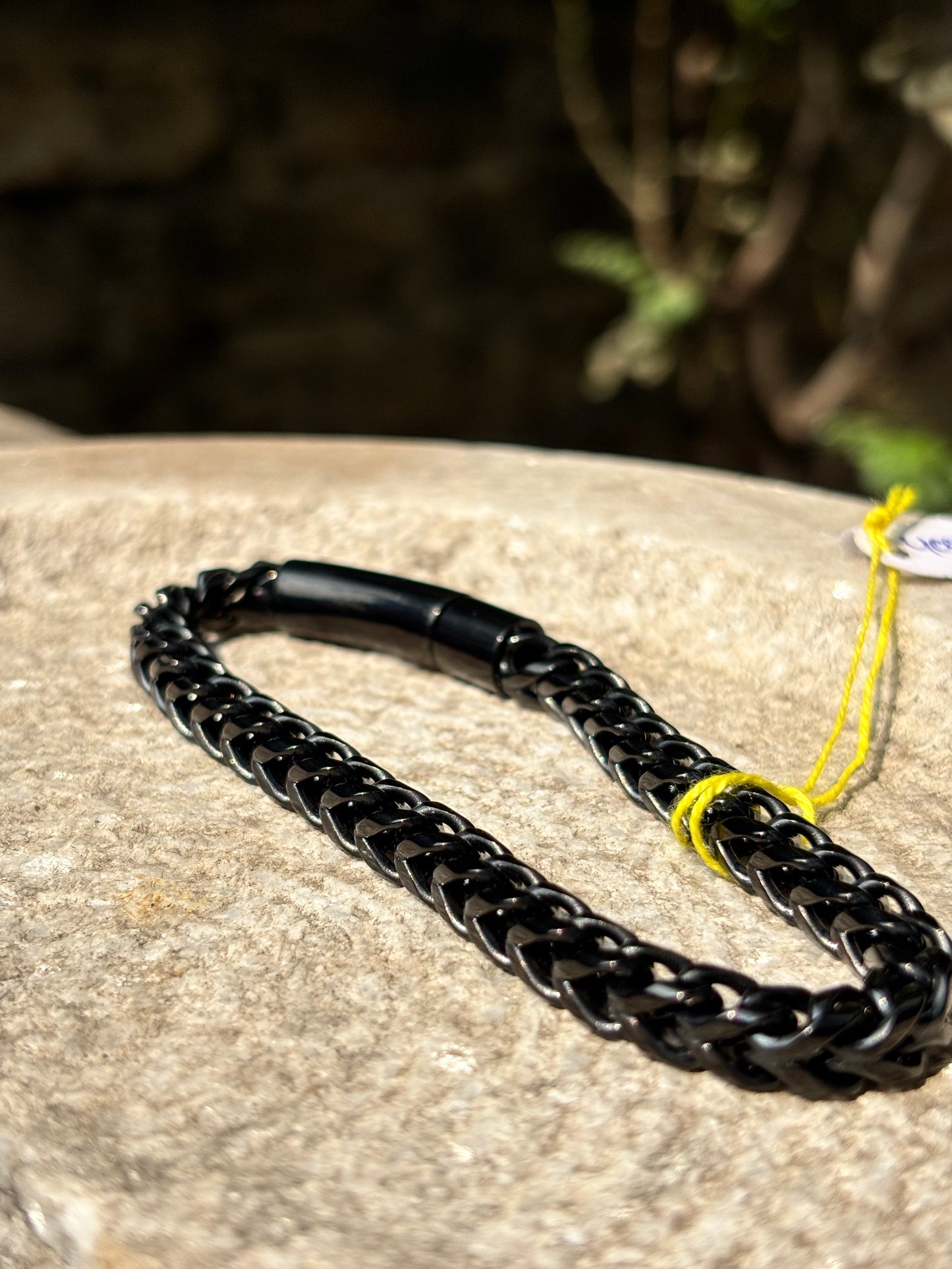 Mens Chain Bracelet | Black Push Lock Anti-Tarnish