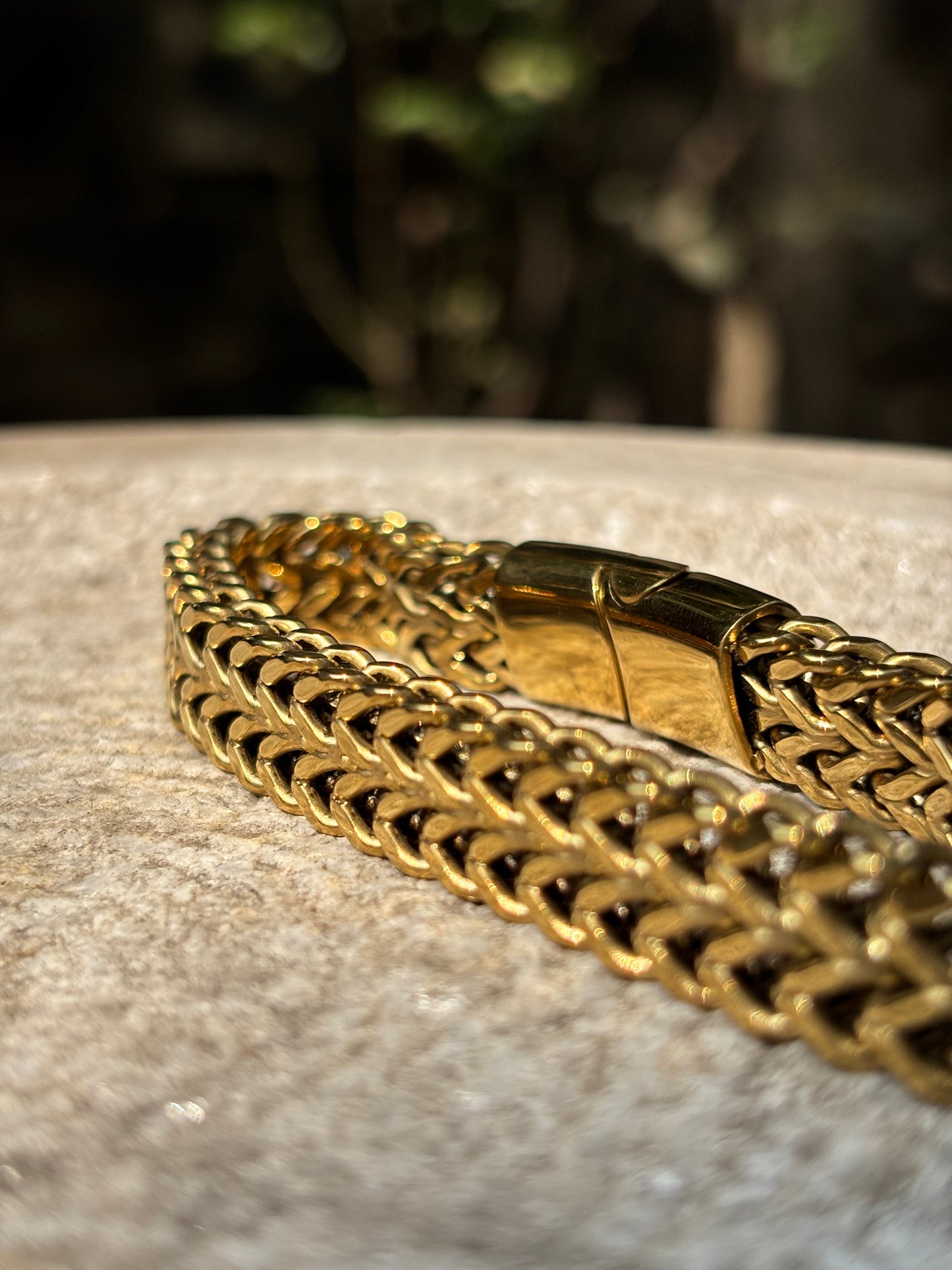 Mens Chain Bracelet | Gold Dual Link Anti-Tarnish