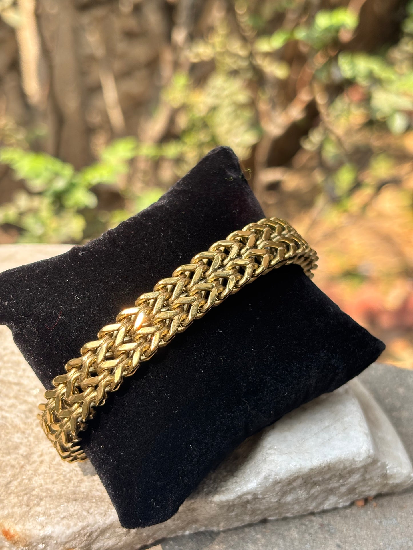 Mens Chain Bracelet | Gold Thick Dual Link Anti-Tarnish