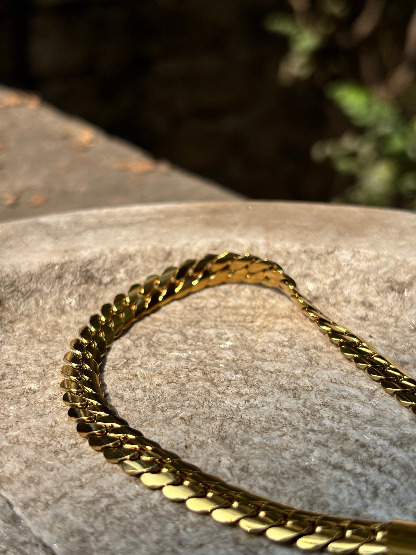 Mens Chain Bracelet | Gold Matte Polished Anti-Tarnish