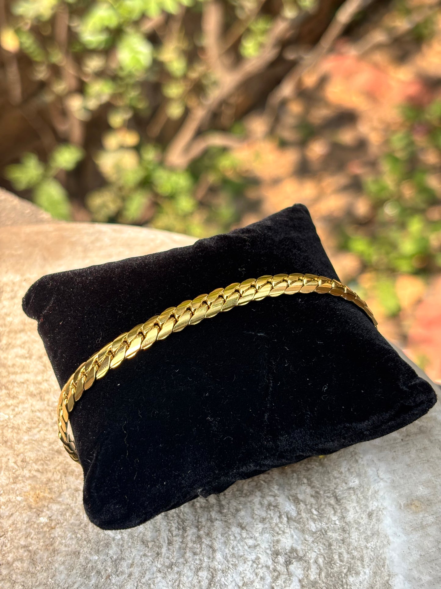 Mens Chain Bracelet | Gold Matte Polished Anti-Tarnish