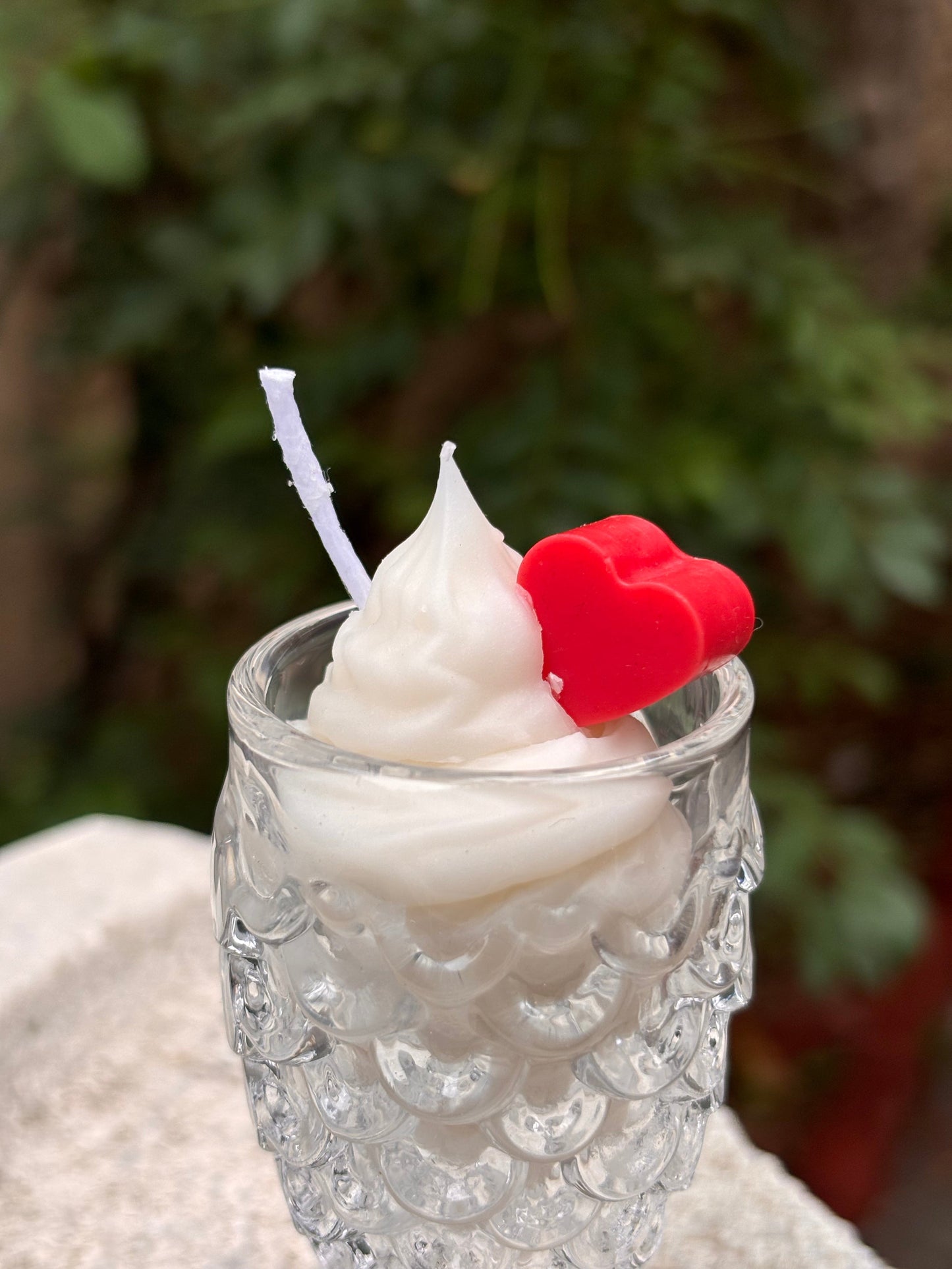 Mermaid Heart Whip Candle Red