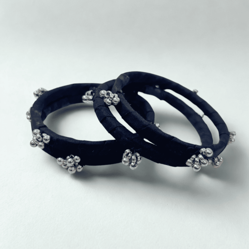 Midnight Melody Threaded Bangles | Set of 4