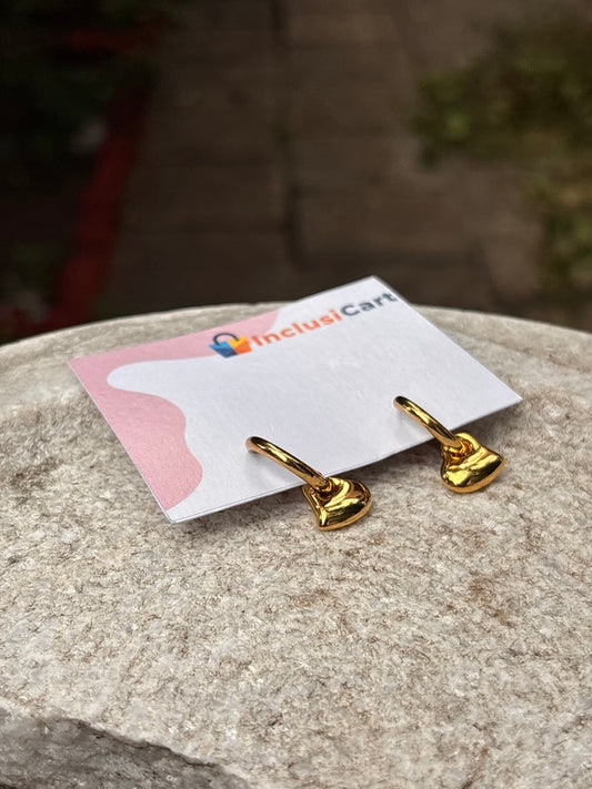 Molten Heart Anti-Tarnish Gold Earrings
