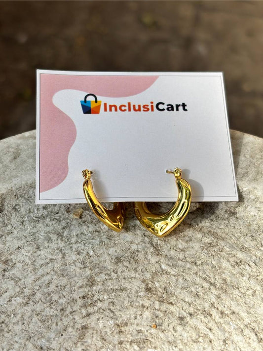 Anti tarnish Earrings | Molten Heart Hoops