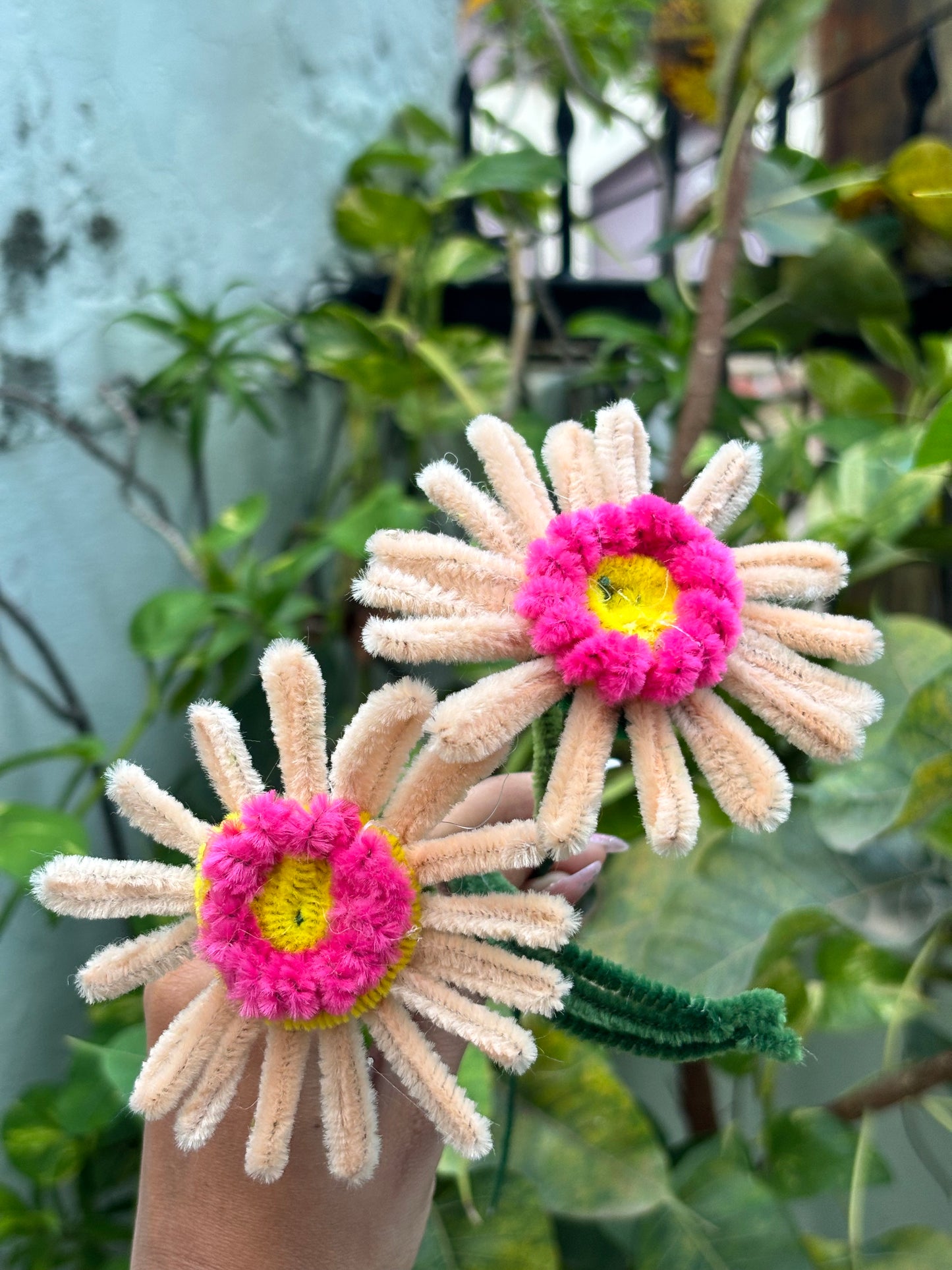 Fuzzy Flower | Daisy Multi Shade Peach Pink