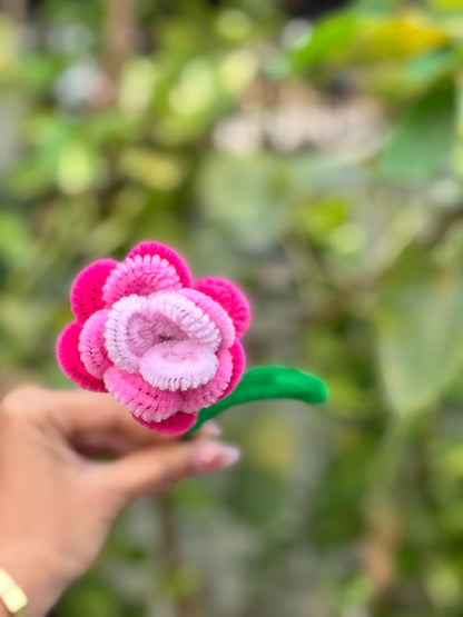Fuzzy Flower | Rose Multi Shade Pink