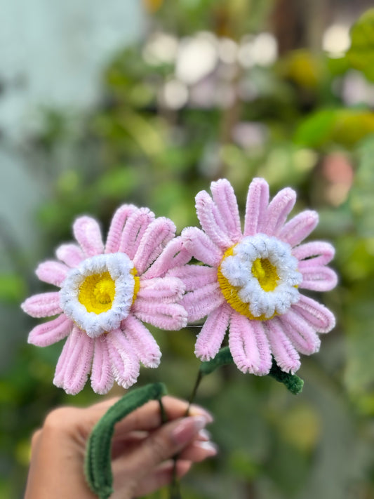 Fuzzy Flower | Daisy Multi Shade White Pink