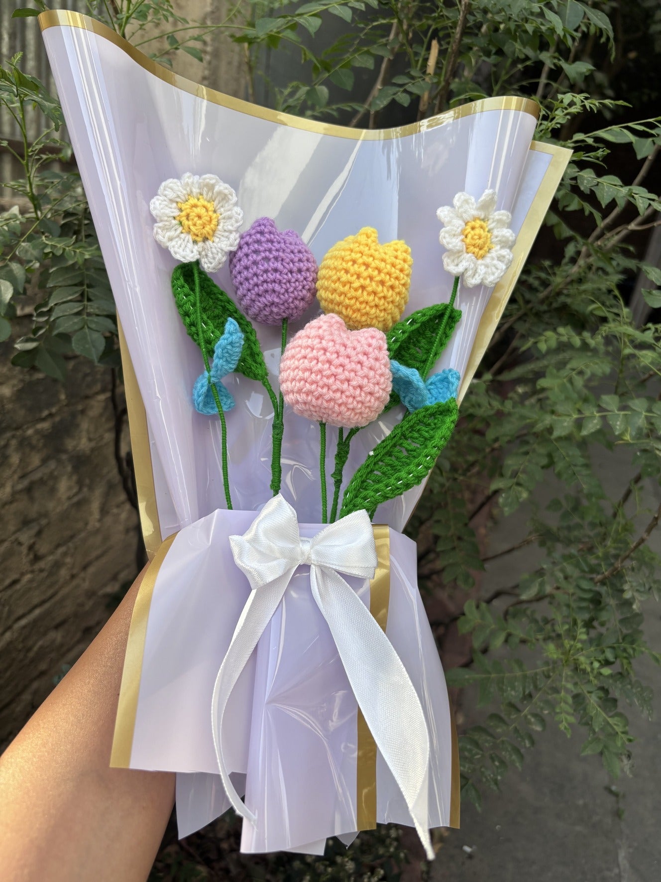 Crochet Bouquet | Multicolor Tulip Daisy