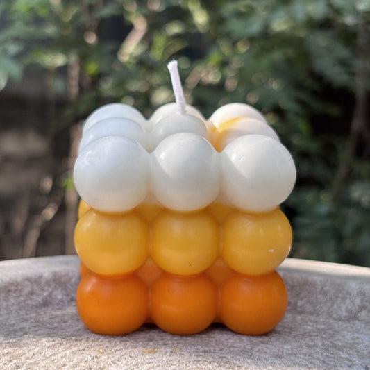 Multicolor White Orange Yellow Bubble Scented Candle