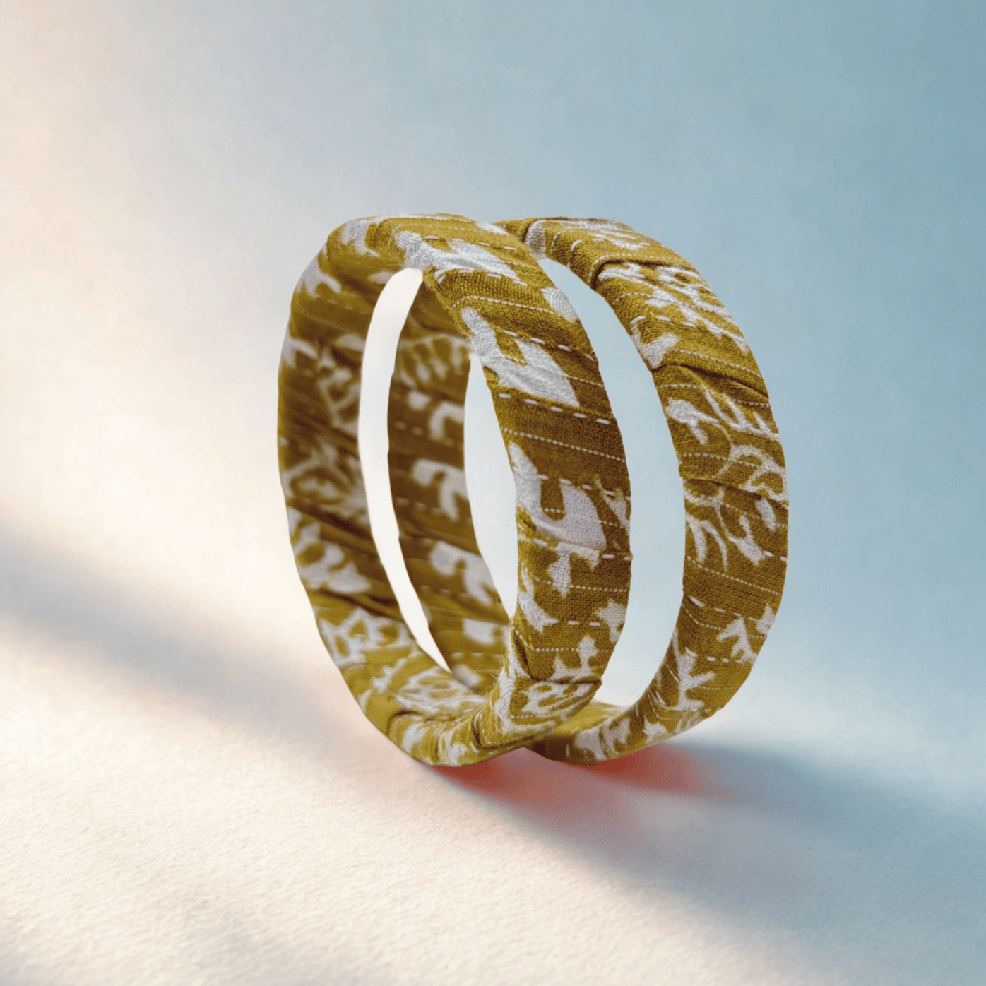 Mustard Mogra Fabric Bangles