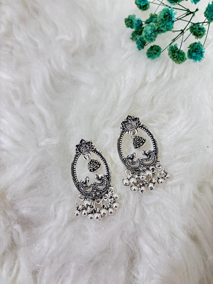 Trendy Silver | Square Vintage | Round Vintage | Oxidised Earrings | Combo