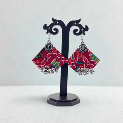 Phulkari Blossom Fabric Earrings