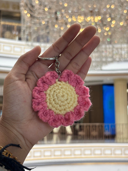 Crochet Keychain | Daisy | Pink