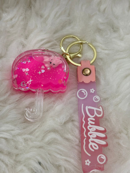 Pink Liquid Umbrella Keychain