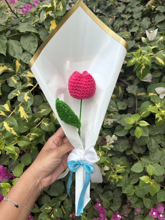 Crochet Bouquet |Pink Tulip