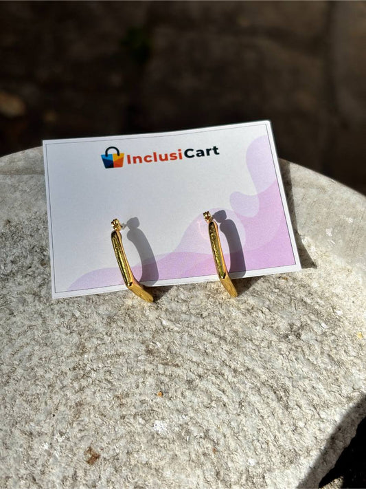Anti tarnish Earrings | Rectangle Hoops