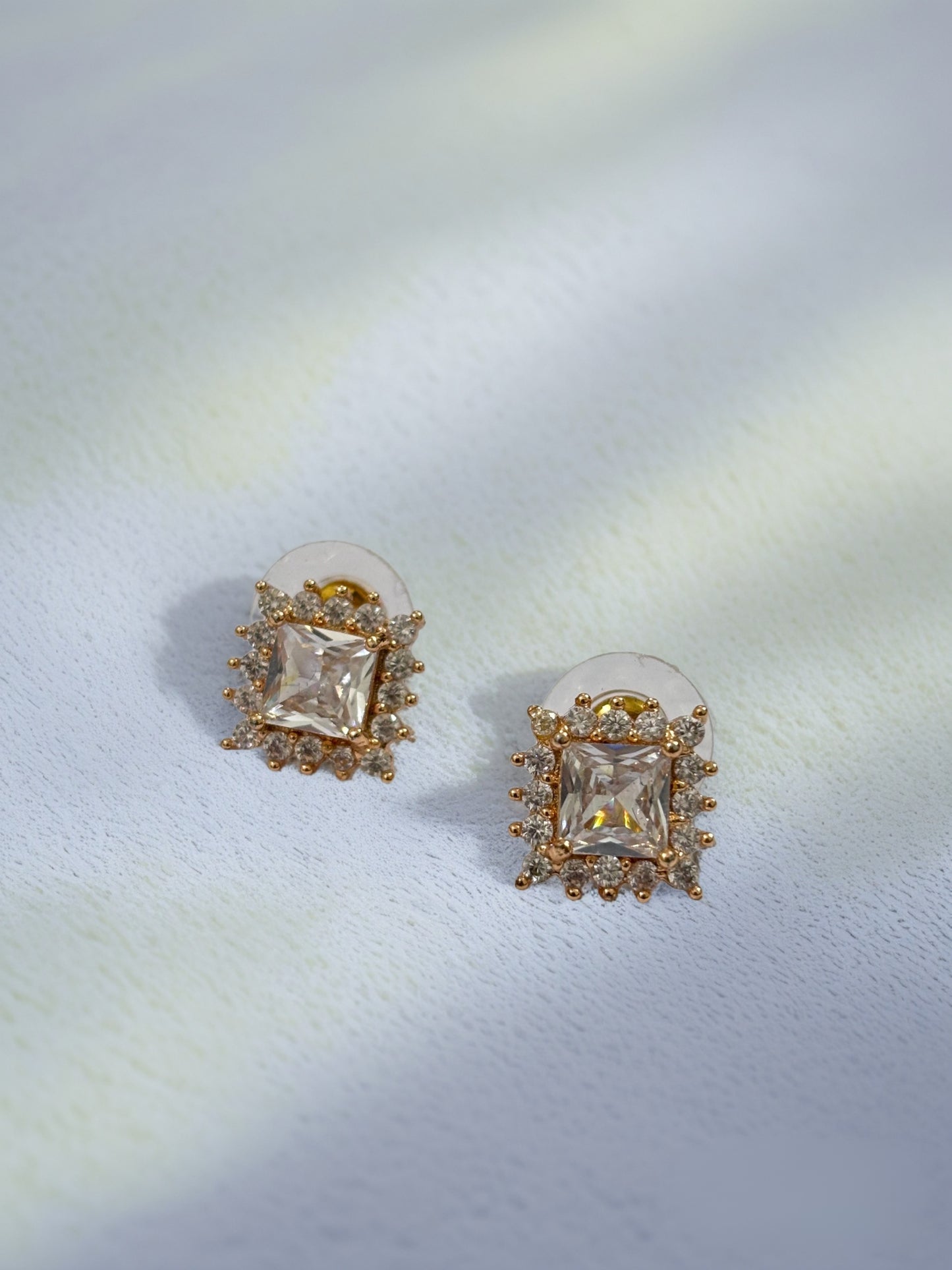 Rectangular Princess Sparkle Studs