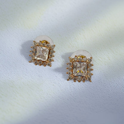 Rectangular Princess Sparkle Studs