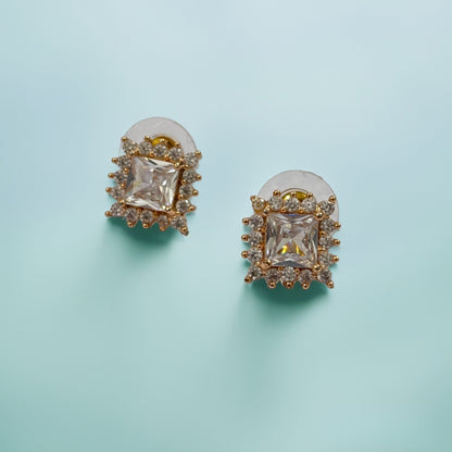 Rectangular Princess Sparkle Studs