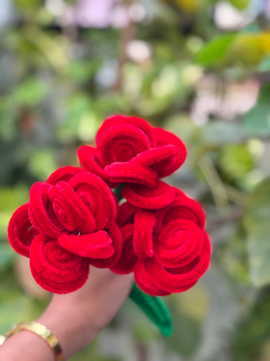 Fuzzy Flower | Rose Red