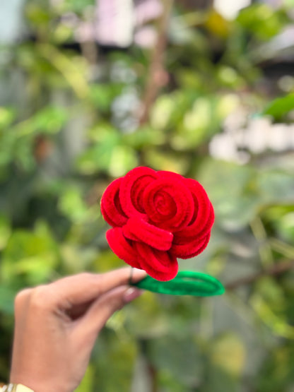 Fuzzy Flower | Rose Red