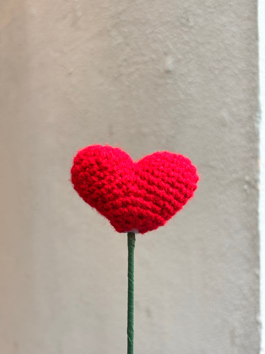 Crochet Red Heart Stick