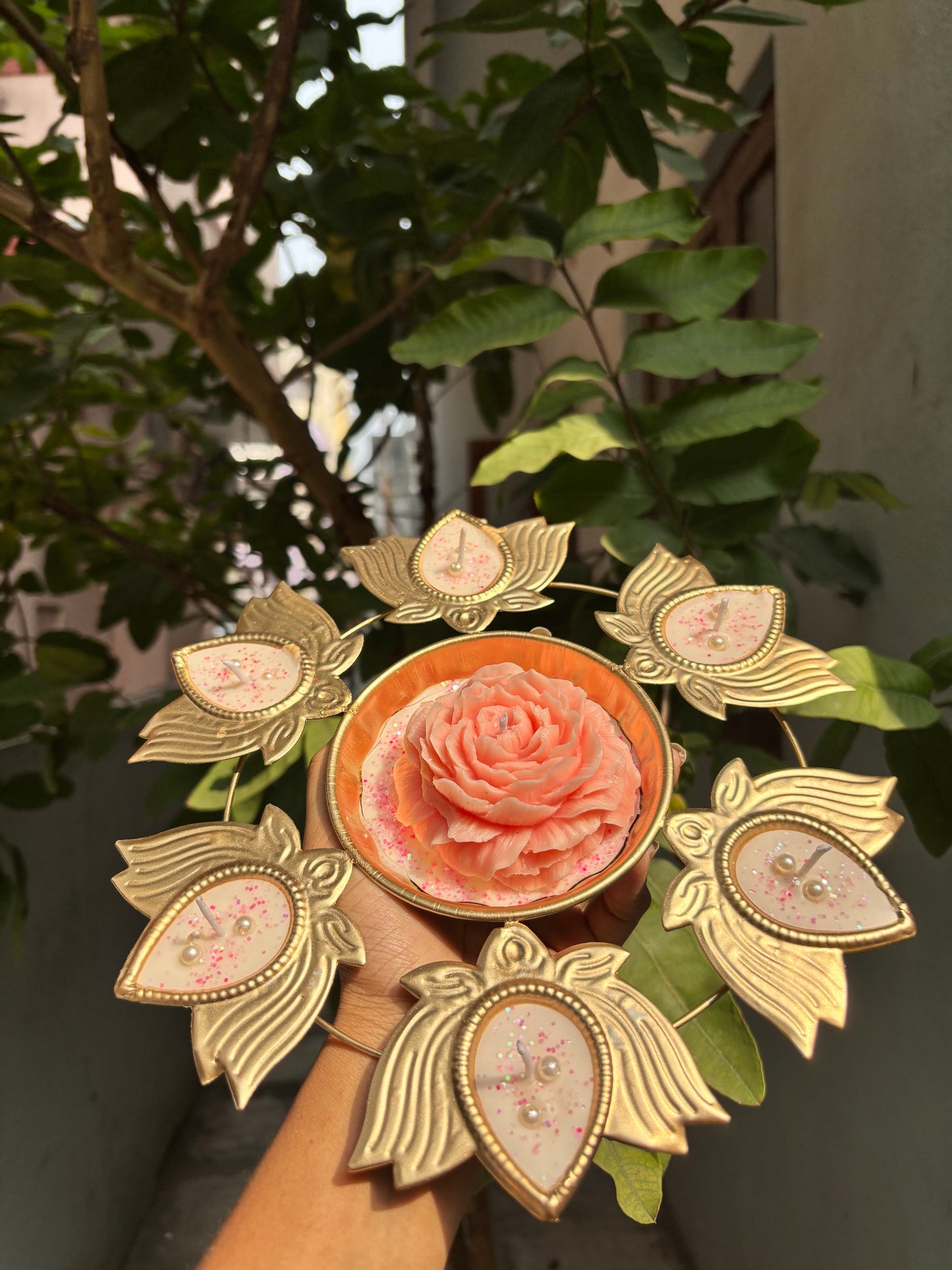 Rose Urli Scented Candle Big