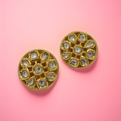 Royal Kundan Bloom Studs
