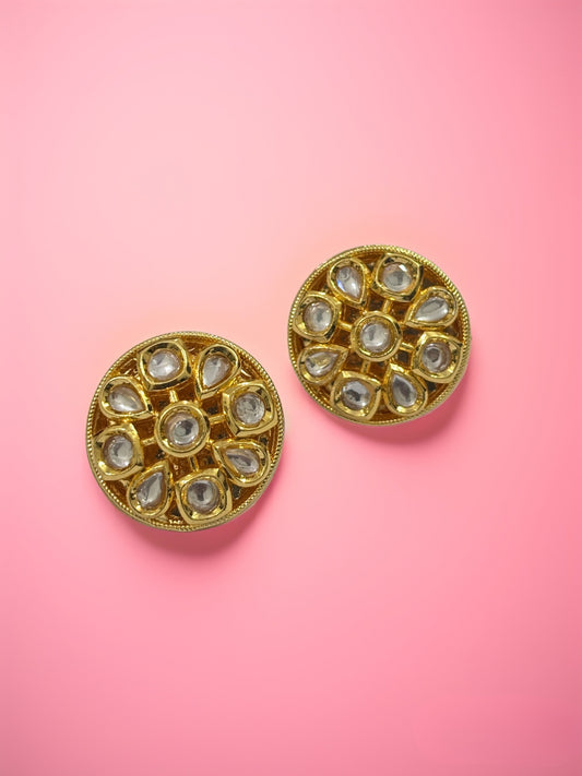 Royal Kundan Bloom Studs