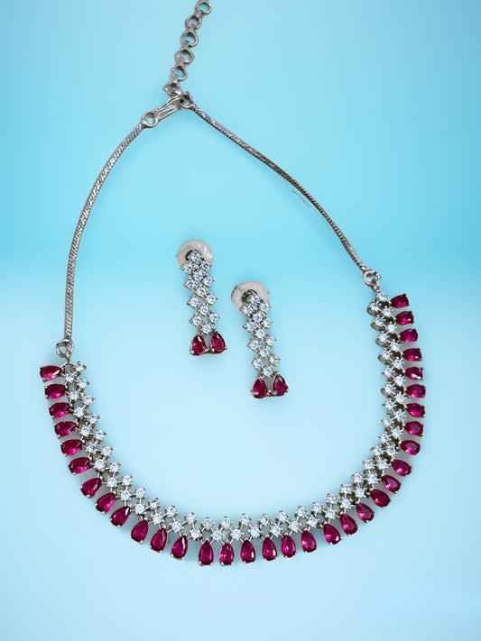 Ruby Radiance American Diamond Set