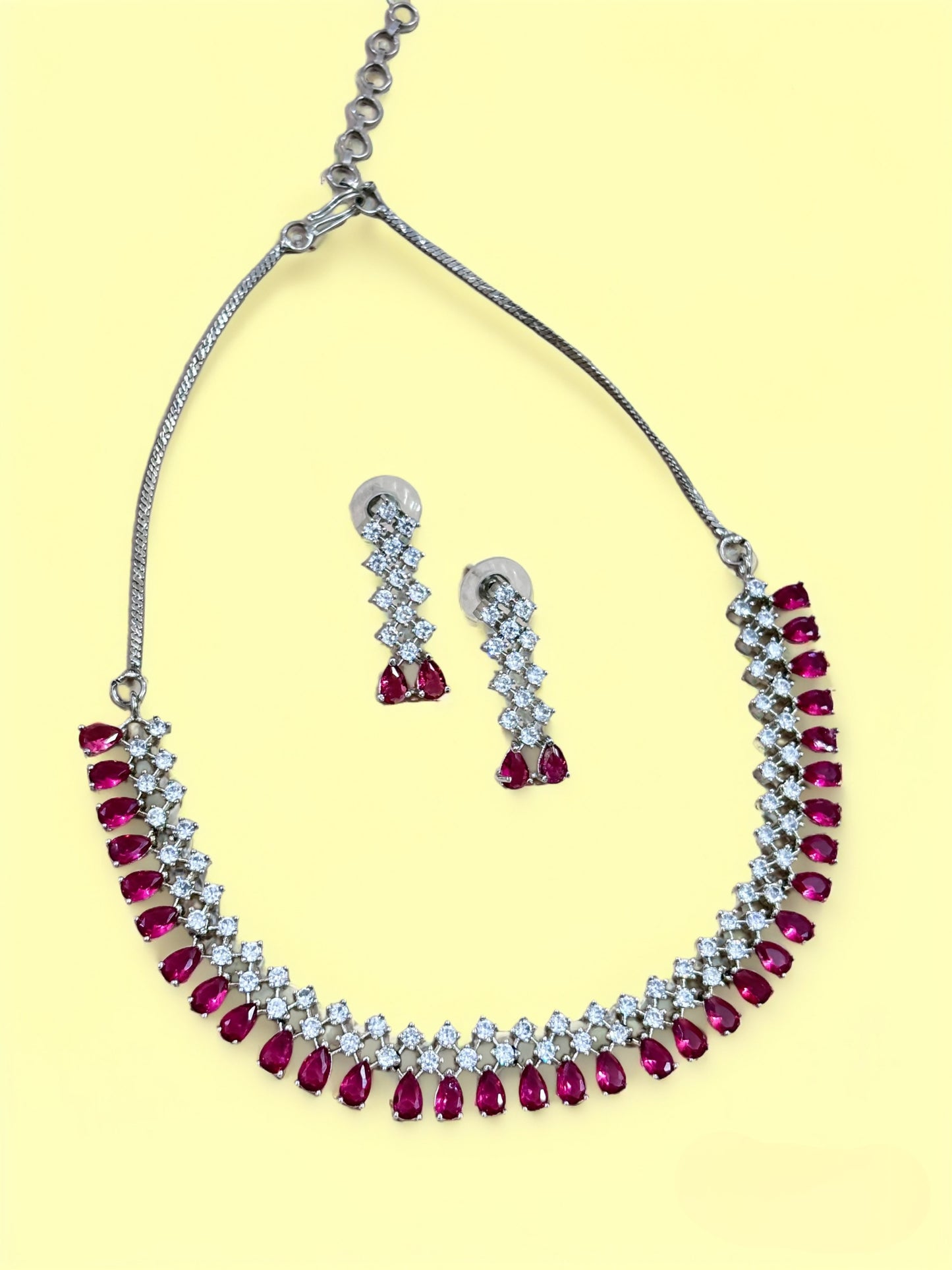 Ruby Radiance American Diamond Set