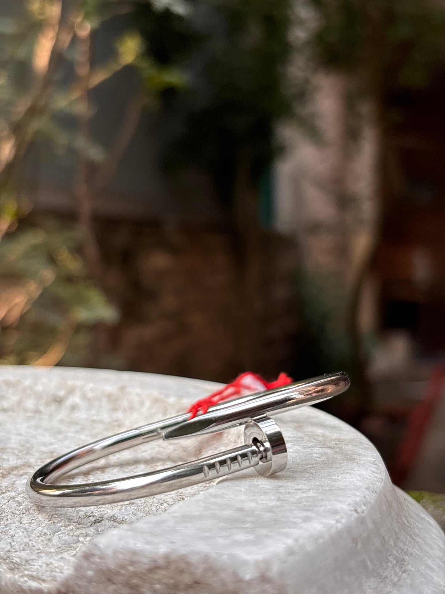 Silver Nail Design Bracelet
