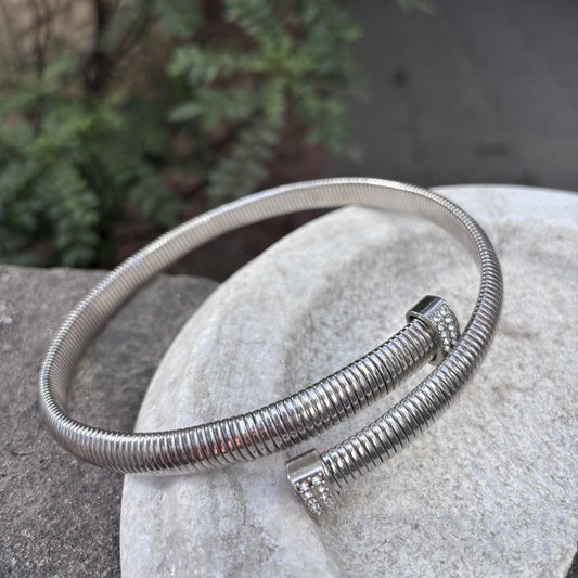 Silver Serpent Collar Necklace