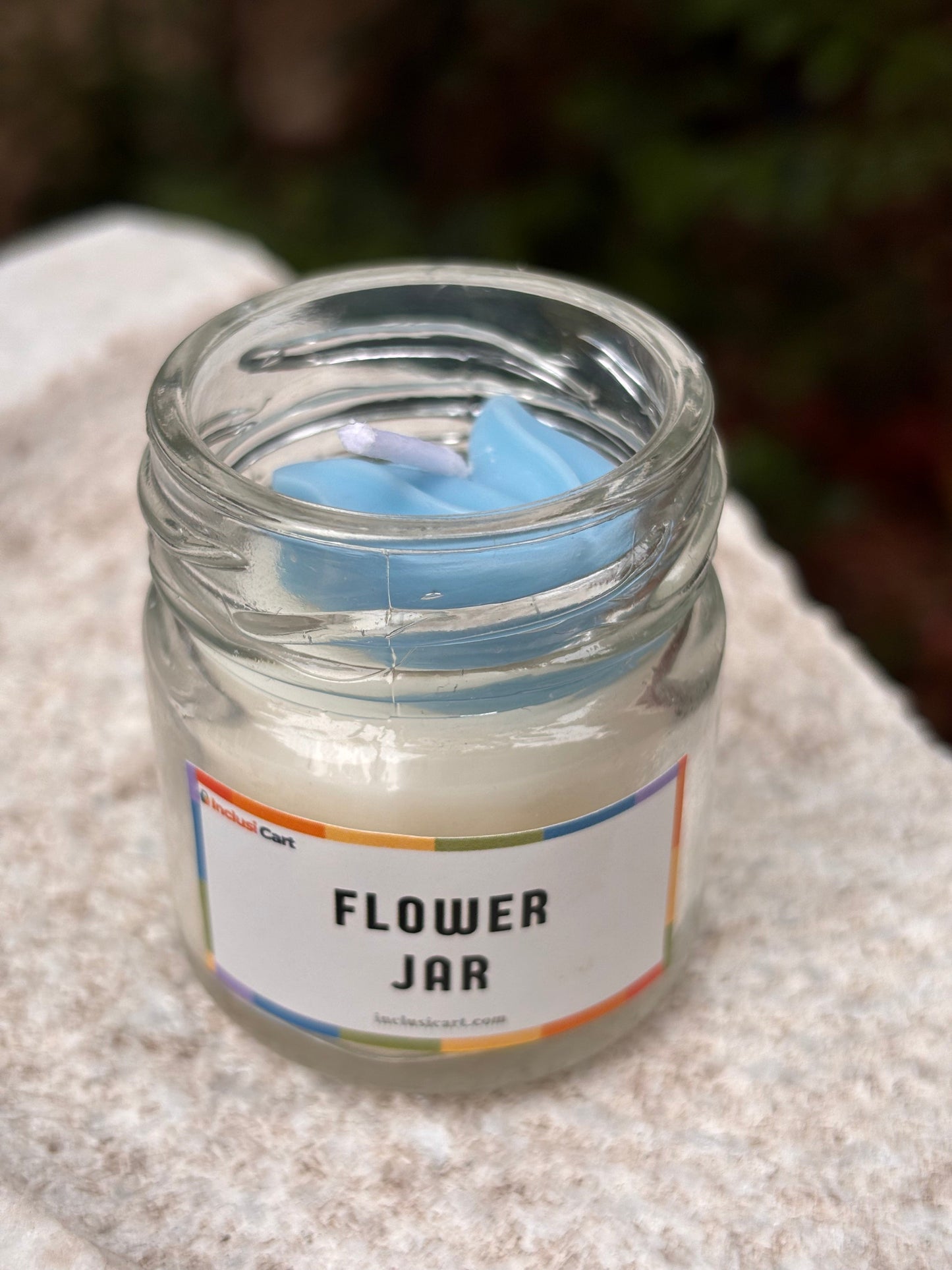 Small Flower Jar Candle Blue Tulip