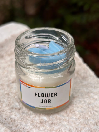 Small Flower Jar Candle Blue Tulip