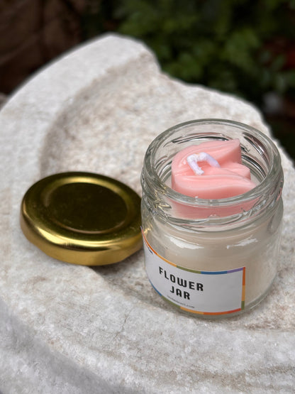 Small Flower Jar Candle Pink Tulip