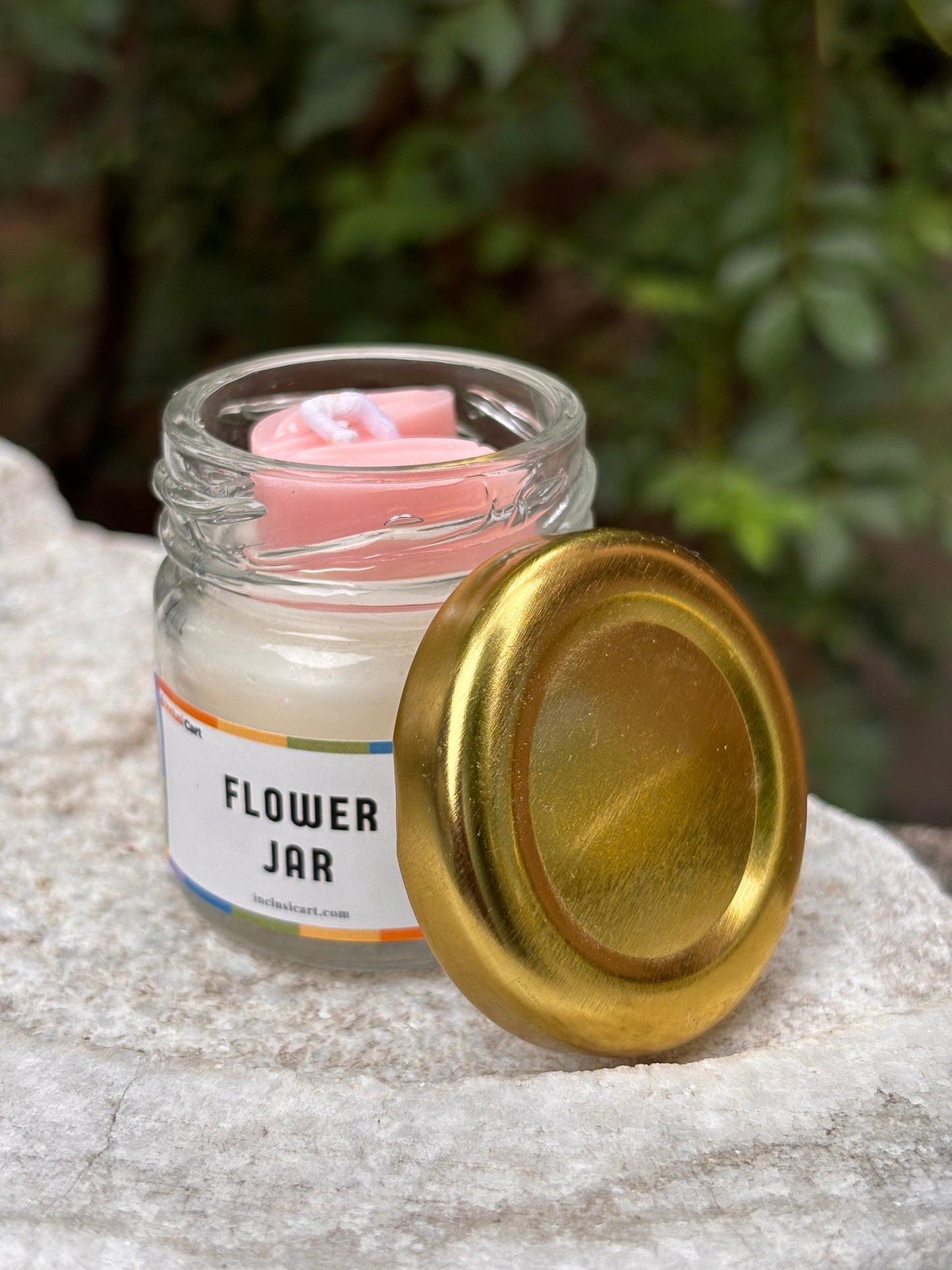 Small Flower Jar Candle Pink Tulip