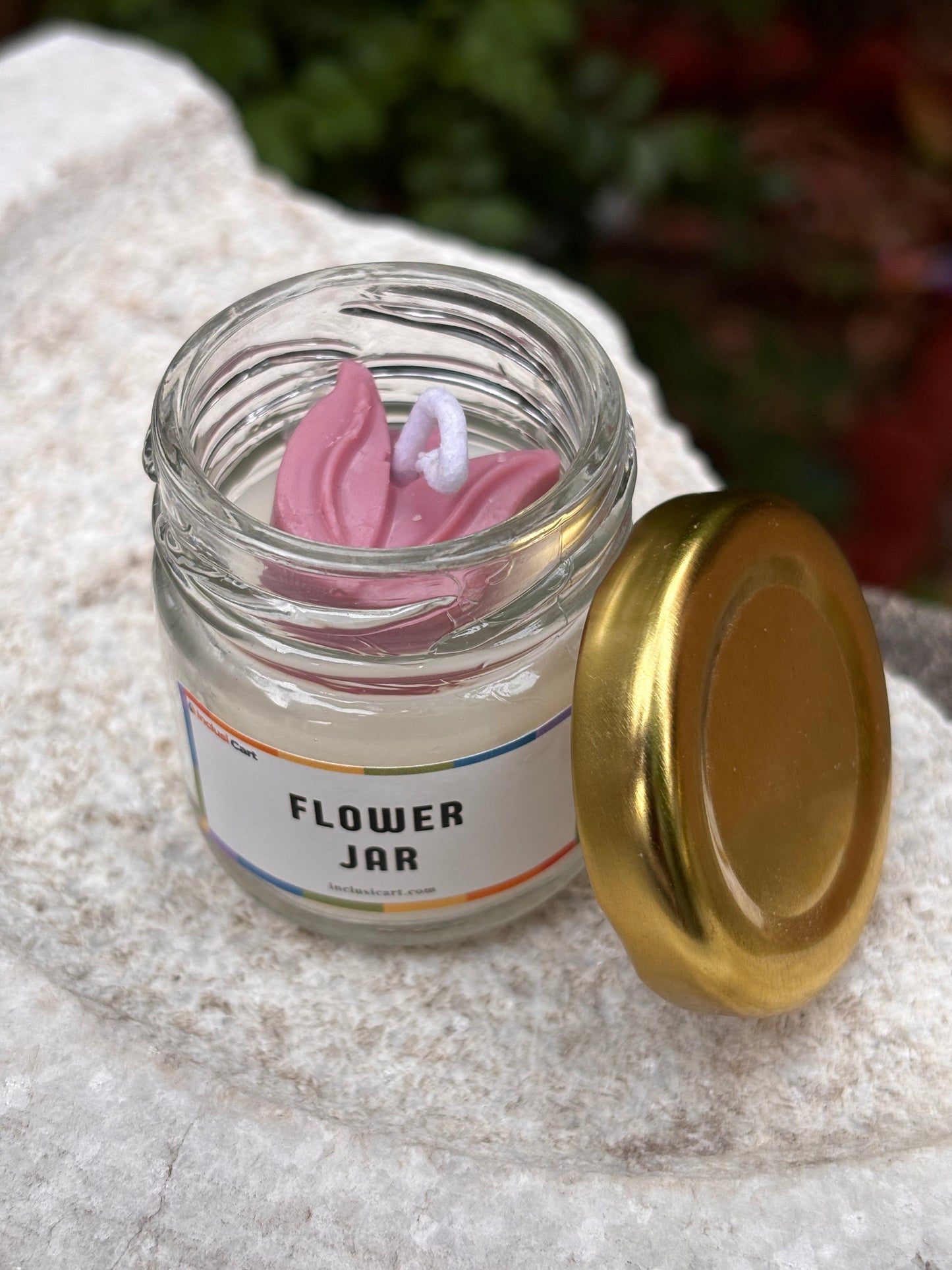 Small Flower Jar Candle Purple Tulip