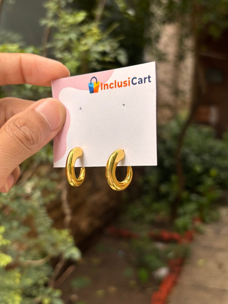 Classic Anti Tarnish Small Gold Hoop Earrings for Women