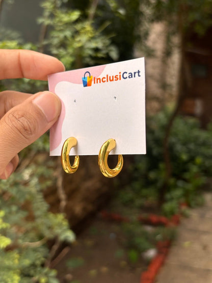 Classic Anti Tarnish Small Gold Hoop Earrings for Women