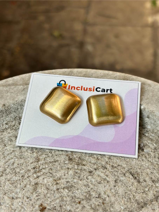 Anti tarnish Earrings | Square Mate Studs